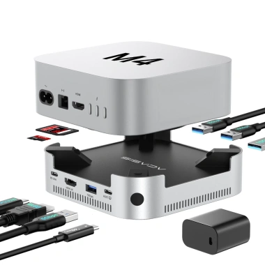 Docking Station MINI 10Gbps ACASIS - Thunderbolt 4/USB-C, HDMI, SD/TF, 4xUSB-A 3.1, 2xM.2, 30W PD cho Mac mini & Laptop