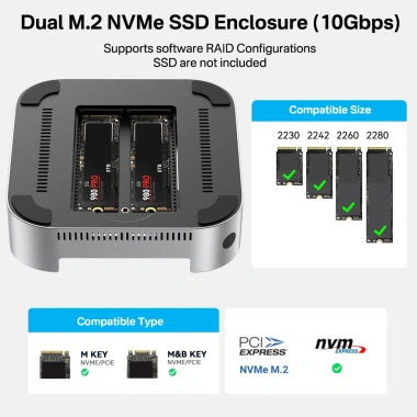 Docking Station MINI 10Gbps ACASIS - Thunderbolt 4/USB-C, HDMI, SD/TF, 4xUSB-A 3.1, 2xM.2, 30W PD cho Mac mini & Laptop 3 Docking Station MINI 10Gbps ACASIS - Thunderbolt 4/USB-C, HDMI, SD/TF, 4xUSB-A 3.1, 2xM.2, 30W PD cho Mac mini & Laptop 3