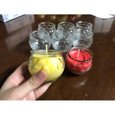 Đôi nến hoa sen bơ Organic Minh Khang 2 cốc, cháy 24h dâng phật, giá 44.000 5