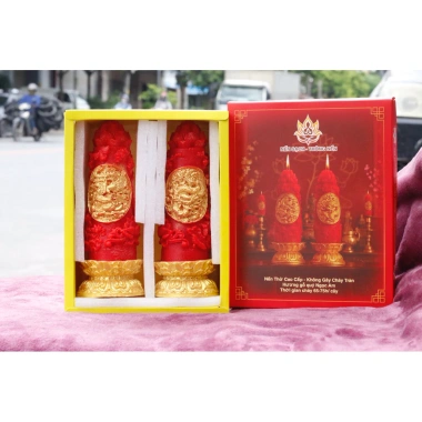 Đôi Nến Thơm Long Phượng – Không chảy tràn, 1 cây cháy 65‑70h, giảm giá 176k