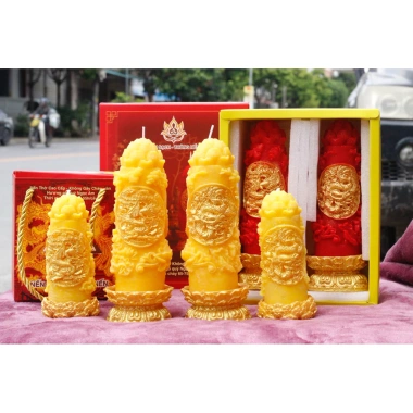 Đôi Nến Thơm Long Phượng – Không chảy tràn, 1 cây cháy 65‑70h, giảm giá 176k