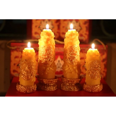 Đôi Nến Thơm Long Phượng – Không chảy tràn, 1 cây cháy 65‑70h, giảm giá 176k