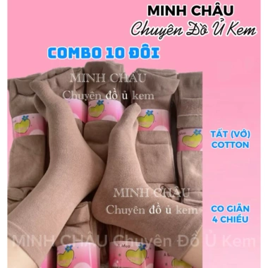 Đôi tắt cotton lót lông ủ kem, chống nắng, co giãn 4 chiều - Giá chỉ 54.000đ