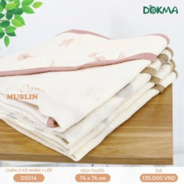 Dokma Khăn ủ Chăn ủ Xô Nhăn 1 Lớp Mềm Mại, Hoạ Tiết Xinh Xắn cho Bé DS514 - 135k