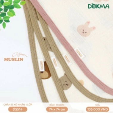 Dokma Khăn ủ Chăn ủ Xô Nhăn 1 Lớp Mềm Mại, Hoạ Tiết Xinh Xắn cho Bé DS514 - 135k