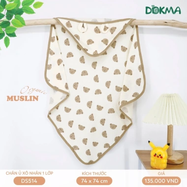 Dokma Khăn ủ Chăn ủ Xô Nhăn 1 Lớp Mềm Mại, Hoạ Tiết Xinh Xắn cho Bé DS514 - 135k