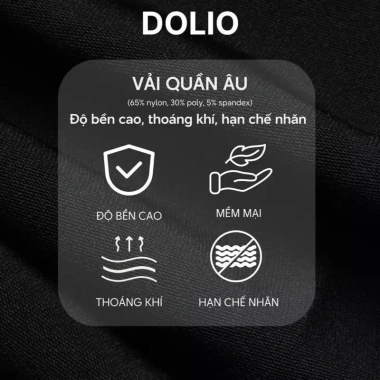 DOLIO Quần Tây Nam Âu Phom Thiết Kế Ống Ôm Dáng, Co Giãn 4 Chiều, Mặc Thoải Mái - Giá 175k (Giảm từ 222k)