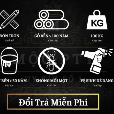 Đôn đế trống ngồi đa năng gỗ hương Ta – Hàng dày, chịu tải tốt, kê vật trang trí phong thủy, giảm giá 679.000₫ 9