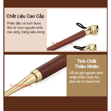 Đón Gót Giày Sư Tử Vàng - Cây Xỏ Giày Inox Mạ Vàng Cao Cấp, Hổ, Dê, Ngựa, Rắn - 299.000₫
