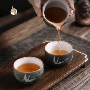 Dòng Chén Men Cổ Nhà Tống Vẽ Tay Hoàng Đan - Gốm Trà Đạo Cao Cấp, Quà Tặng 38k 2