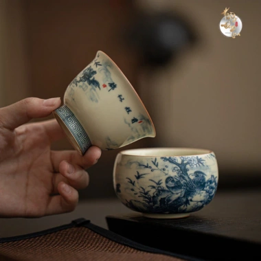 Dòng Chén Men Cổ Nhà Tống Vẽ Tay Hoàng Đan - Gốm Trà Đạo Cao Cấp, Quà Tặng 38k 4