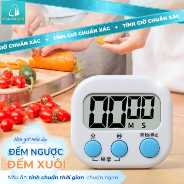 Đồng hồ báo thức nấu ăn kỹ thuật số, hẹn giờ học ngủ, di động, có nam châm và chân đế - Giá chỉ 24.000 VND