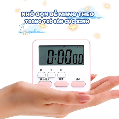 Đồng hồ báo thức nấu ăn kỹ thuật số, hẹn giờ học ngủ, di động, có nam châm và chân đế - Giá chỉ 24.000 VND