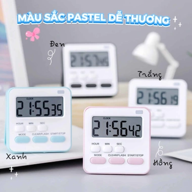 Đồng hồ báo thức nấu ăn kỹ thuật số, hẹn giờ học ngủ, di động, có nam châm và chân đế - Giá chỉ 24.000 VND