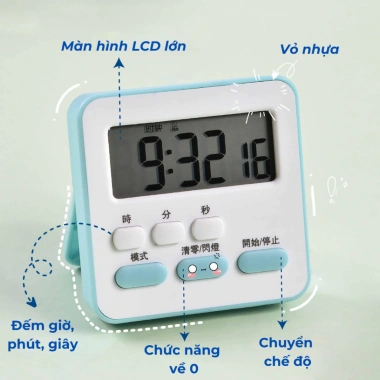 Đồng hồ báo thức nấu ăn kỹ thuật số, hẹn giờ học ngủ, di động, có nam châm và chân đế - Giá chỉ 24.000 VND 8 Đồng hồ báo thức nấu ăn kỹ thuật số, hẹn giờ học ngủ, di động, có nam châm và chân đế - Giá chỉ 24.000 VND 8