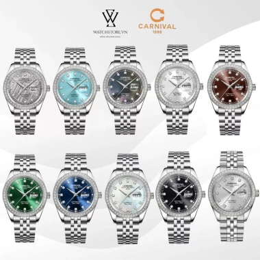 Đồng hồ Carniva Nam 8.131G2-VT Đính Đá Mặt Sapphire Dạ Quang 40mm Dây Kim Loại - 5.085.000 VND