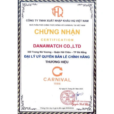 Đồng hồ Carnival 8.131G-CH-N - Dây da, khóa bướm, bảo hành kim cương, 4.2 triệu