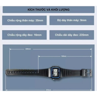 ĐỒNG HỒ CASIO F91-W HUYỀN THOẠI CHỐNG NƯỚC, ĐỘ BỀN 5 NĂM - Giá 184.000₫
