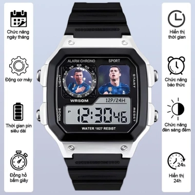 Đồng hồ chống nước điện tử Cristiano Ronaldo cho bé trai, bé gái 3+ tuổi - 125.910₫
