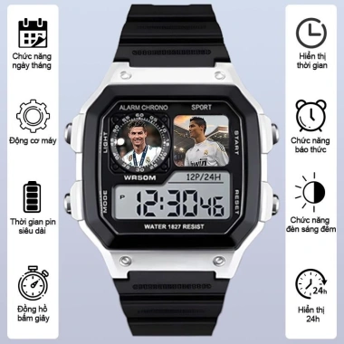 Đồng hồ chống nước điện tử Cristiano Ronaldo cho bé trai, bé gái 3+ tuổi - 125.910₫
