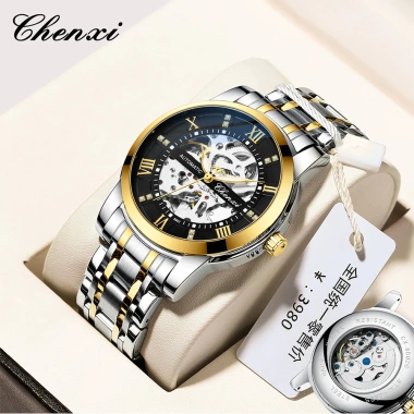 Đồng hồ cơ nam Chenxi CX8.802 đính đá cao cấp, chống nước, bảo hành 1 năm 3