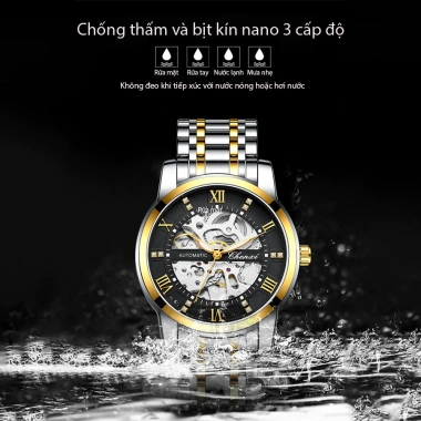 Đồng hồ cơ nam Chenxi CX8.802 đính đá cao cấp, chống nước, bảo hành 1 năm 5