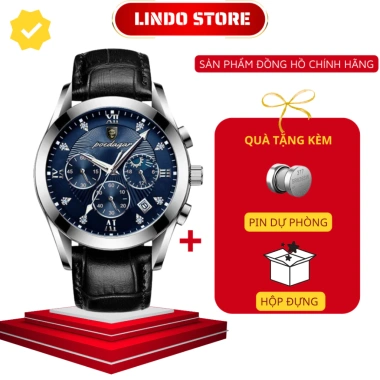 Đồng Hồ Dây Da Nam Tay Nhỏ 38mm POEDAGAR P820 – Tông Màu Đẹp, Chịu Nước 2 Đồng Hồ Dây Da Nam Tay Nhỏ 38mm POEDAGAR P820 – Tông Màu Đẹp, Chịu Nước 2
