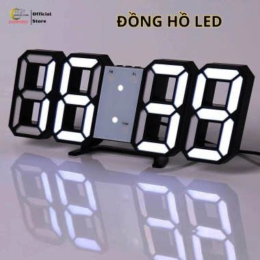 Đồng Hồ Để Bàn LED 3D ZAPPOINT - Thông Minh, Báo Thức Điện Tử, Giá 98.888₫