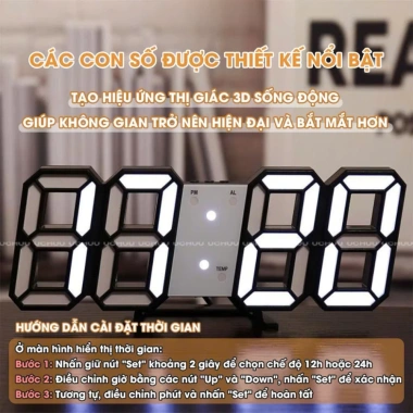 Đồng Hồ Để Bàn LED 3D ZAPPOINT - Thông Minh, Báo Thức Điện Tử, Giá 98.888₫ 2
