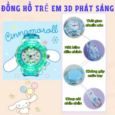 Đồng Hồ Đeo Tay Hoạt Hình Đèn LED Kuromi Hello Kitty Spiderman Nhiều Màu Cho Bé Giá Ưu Đãi 5