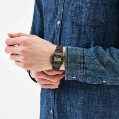 Đồng hồ điện tử Casio F-91WM-3ADF xanh lá cây 35.2mm chống nước - WATCHSTORE