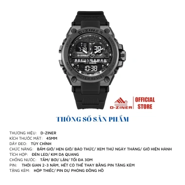 Đồng hồ điện tử thể thao D-ZINER 1.901 - Chống nước 30M, Giá ưu đãi 398.000₫