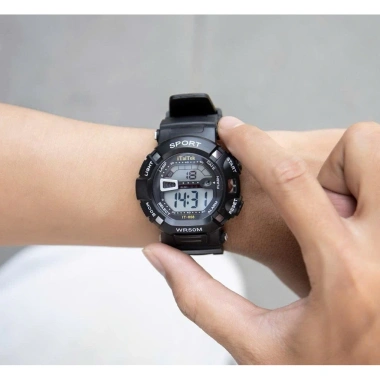 Đồng hồ điện tử thể thao nam Itaitek 858L dây cao su, chống nước, giá 240.000₫