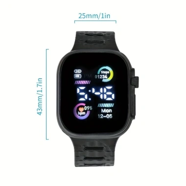 Đồng hồ điện tử thể thao sinh viên, vuông nhỏ phát sáng, giá trị cao, giảm còn 42.900₫ 8