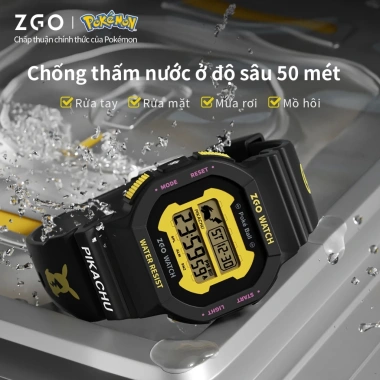 Đồng hồ điện tử ZGO Pokémon Pikachu – Chống nước, dạ quang, thể thao trẻ em, 333.939₫