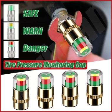 Đồng hồ đo áp suất lốp 4 chiếc Pomervn - Nắp van, cảnh báo, giám sát áp suất ô tô, giảm giá 48.400 VND