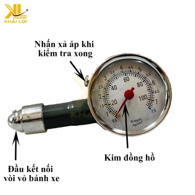 Đồng Hồ Đo Áp Suất Vỏ Bánh Xe Ô tô, Xe máy - Đo chính xác, Tiết kiệm, Giá chỉ 82.000₫ 3