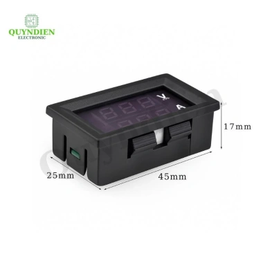 Đồng hồ đo điện áp & dòng DC 0‑100V 10A hiển thị kép LED xanh‑đỏ – Giá chỉ 53.350₫