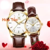 Đồng hồ đôi Olevs Nhật Bản cao cấp - Chống thấm nước, dây da, dạ quang, thạch anh, cơ cấu chỉ kim - Giá ưu đãi 1.9 triệu