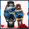 Đồng hồ đôi Olevs Nhật Bản cao cấp - Chống thấm nước, dây da, dạ quang, thạch anh, cơ cấu chỉ kim - Giá ưu đãi 1.9 triệu 6