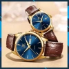 Đồng hồ đôi Olevs Nhật Bản cao cấp - Chống thấm nước, dây da, dạ quang, thạch anh, cơ cấu chỉ kim - Giá ưu đãi 1.9 triệu 7