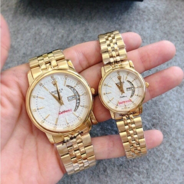 Đồng Hồ Đôi RoLex Mặt Trăng Khuyết - Máy Pin Nhật, Chống Xước, Tặng Hộp Đẹp 4.2 Triệu