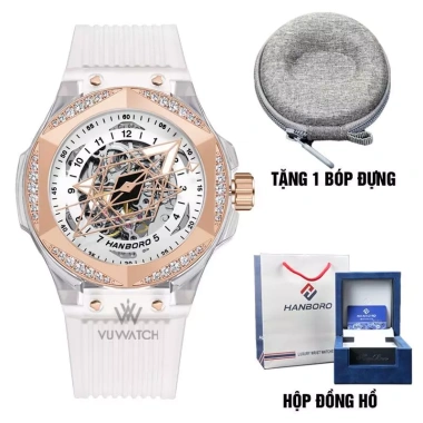Đồng Hồ HANBORO 996 Lục Giác Chính Hãng - Giá 4.05tr, Tặng Thay Kính + Bóp Đựng 9