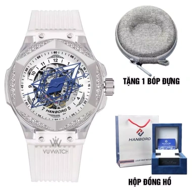Đồng Hồ HANBORO 996 Lục Giác Chính Hãng - Giá 4.05tr, Tặng Thay Kính + Bóp Đựng 10