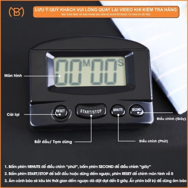 Đồng hồ hẹn giờ LCD mini, đếm ngược, bấm giờ - Dùng nhà bếp, 38.000₫ (giảm từ 49.020₫) 9
