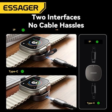 Đồng hồ iP hợp kim di động ESSAGER - Sạc không dây Type-C, giao diện kép, 158.900 VND
