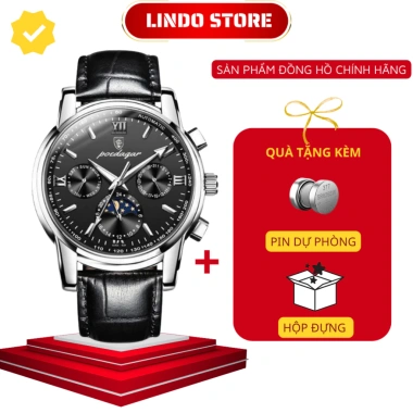 Đồng hồ nam cao cấp POEDAGAR P830 chính hãng 3 kim, hộp, giá 195.000 VNĐ LINDO