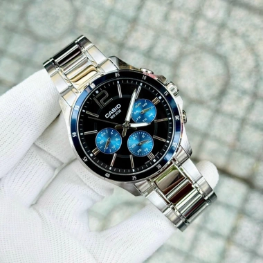 Đồng hồ nam Casio MTP 1.374D-2AV dây thép 42mm chống nước 5ATM, cao cấp, bảo hành 1 năm - Giá ưu đãi 2.2 triệu