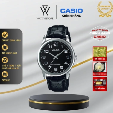 Đồng Hồ Nam Casio MTP-V001L-1BUDF Đen 38mm, Kính Khoáng, Chống Nước, Dây Da Cao Cấp – 565.640₫