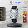 Đồng Hồ Nam Casio MTP-V001L-7BUDF Bạc Trắng 38mm Kính Khoáng Chống Nước Dây Da Đen